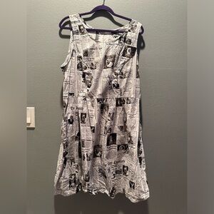 Retrolicious newspaper cat dress.